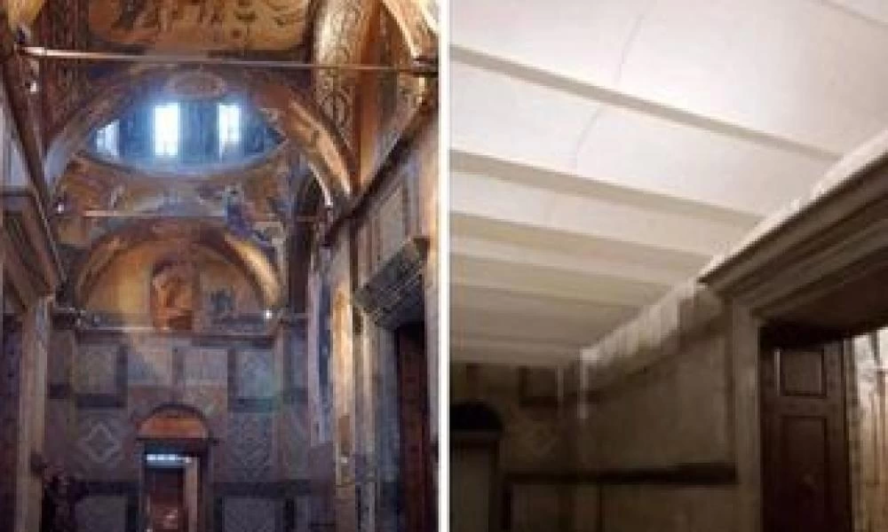 Αγνώριστη η Μονή Χώρας-Την μαγάρισαν οι Τούρκοι για να προσευχηθούν οι μουσουλμάνοι